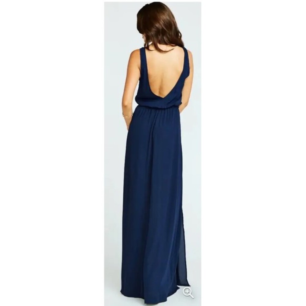 NWT Show Me Your Mumu Kendall Maxi Dress in Rich Navy Crisp‎ Small S